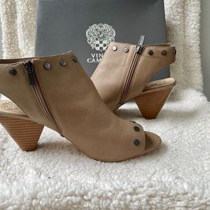 Vince Camuto Mod Leather Blush color Peep toe studded bootie